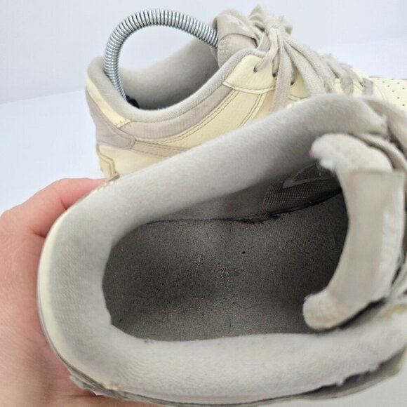 Nike | AF1's Shadow 'Coconut Milk' pale yellow leather sneakers | WMS 7.5 - Picture 3 of 9